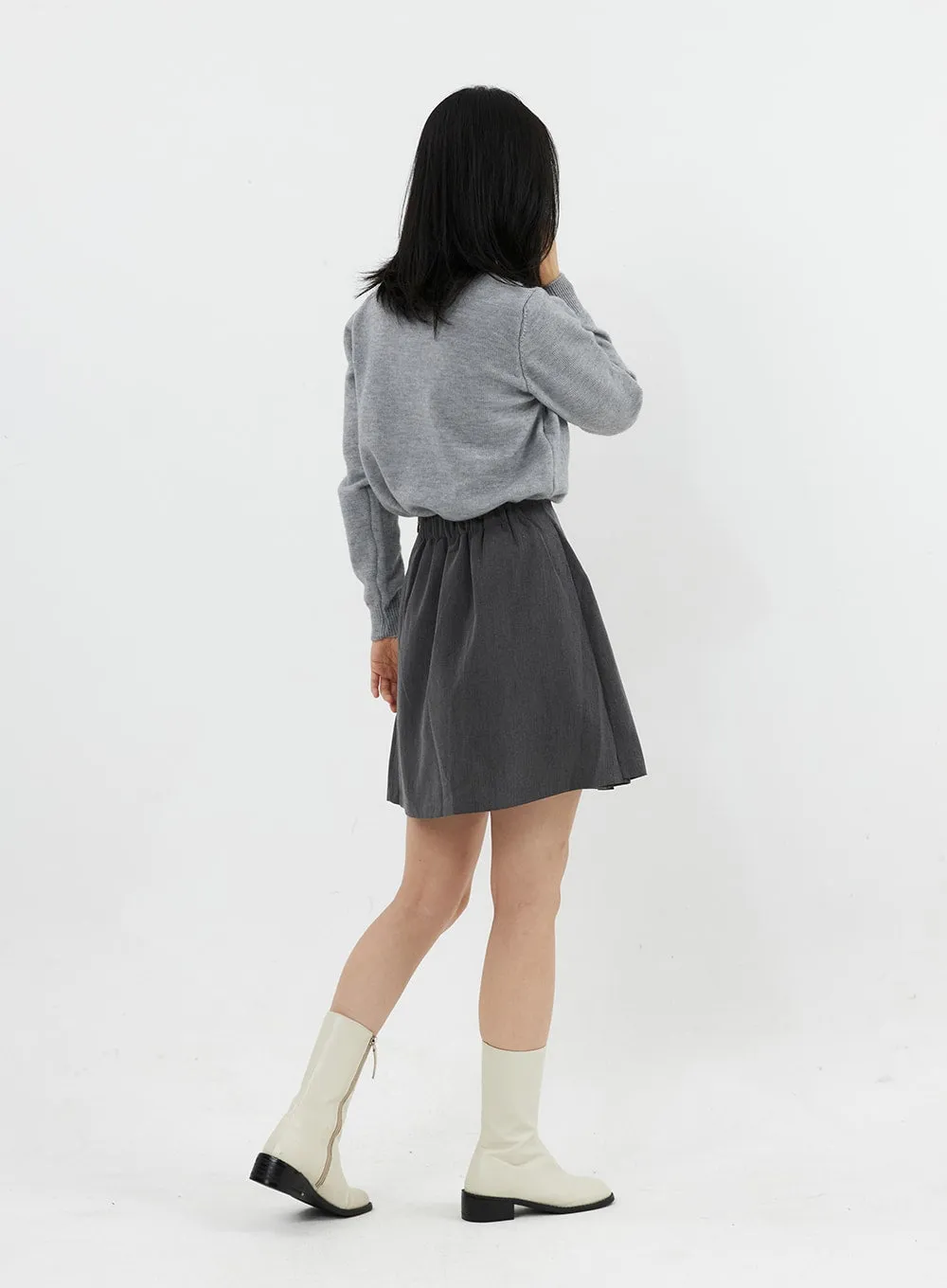 Buttoned Pintuck Mini Skirt OO305 sold by Lewkin product image thumbnail 5