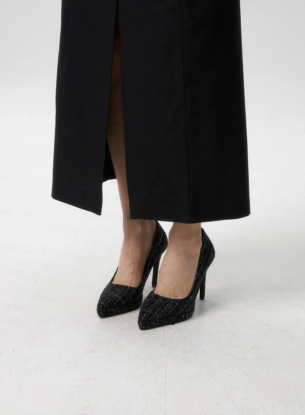 Tweed Stiletto Pump Heels IS315 sold by Lewkin product image thumbnail 5