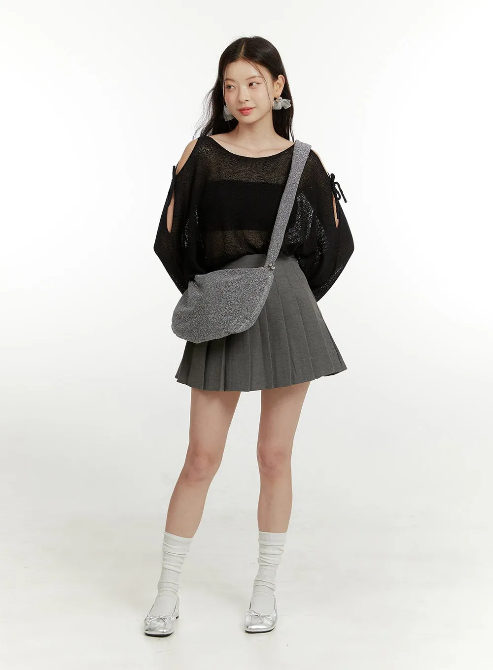 Hollow Out Side Ribbon Knit Sweater OU419 sold by Lewkin product image thumbnail 2