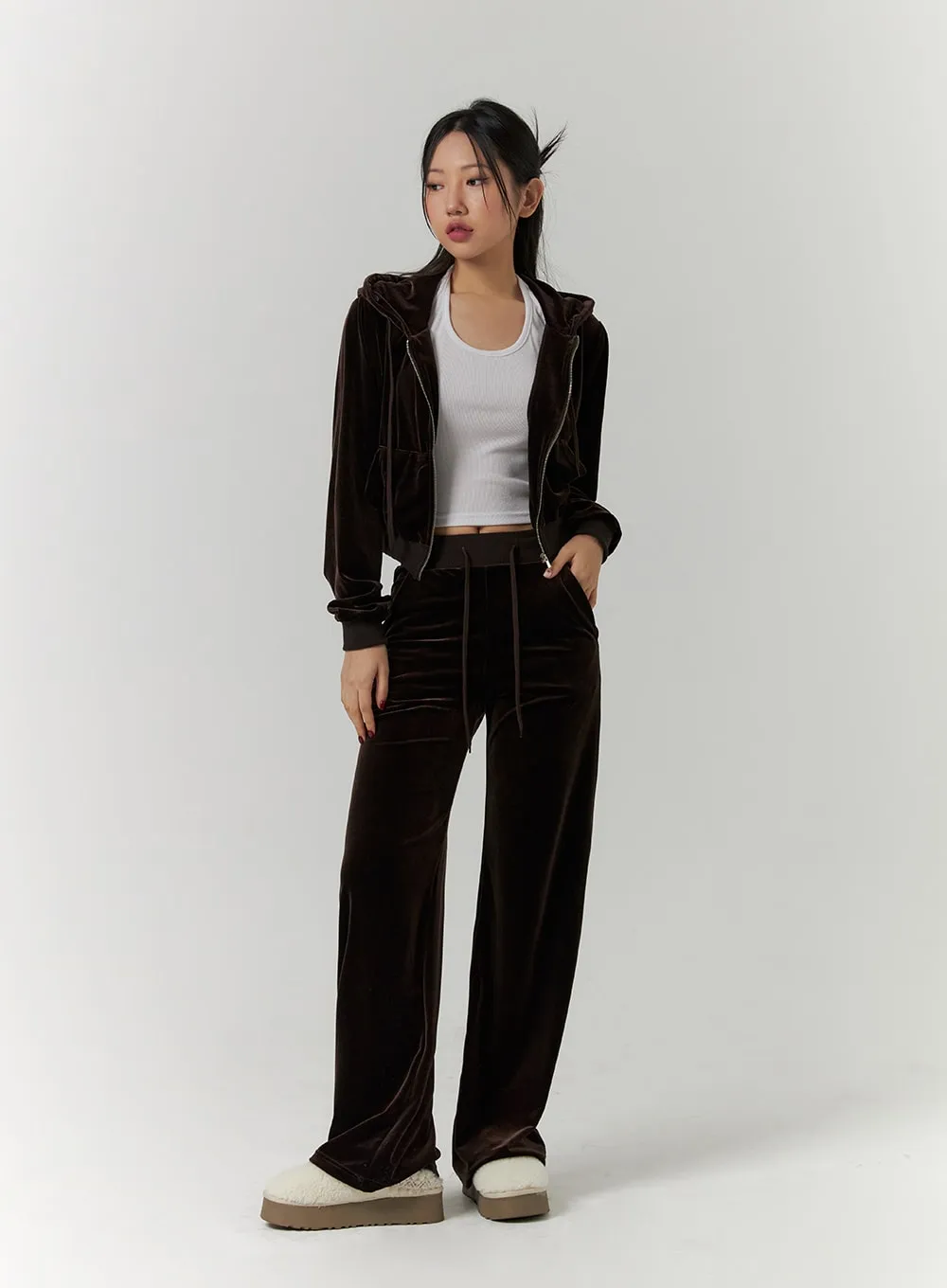 Slim Fit Velvet Pants CD314 sold by Lewkin product image thumbnail 2