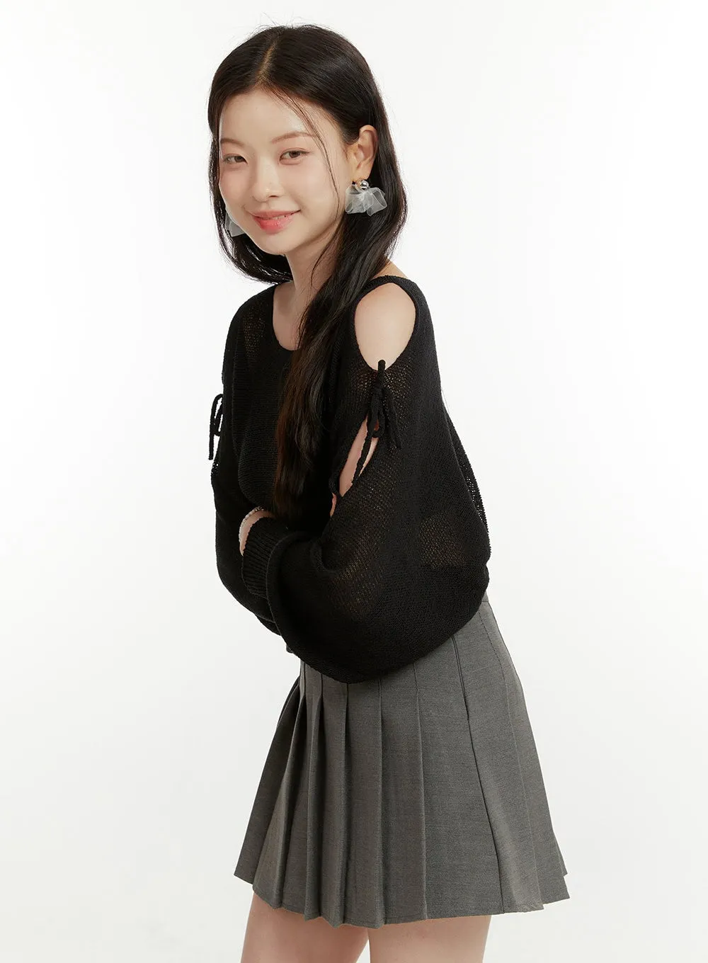 Hollow Out Side Ribbon Knit Sweater OU419 sold by Lewkin product image thumbnail 5