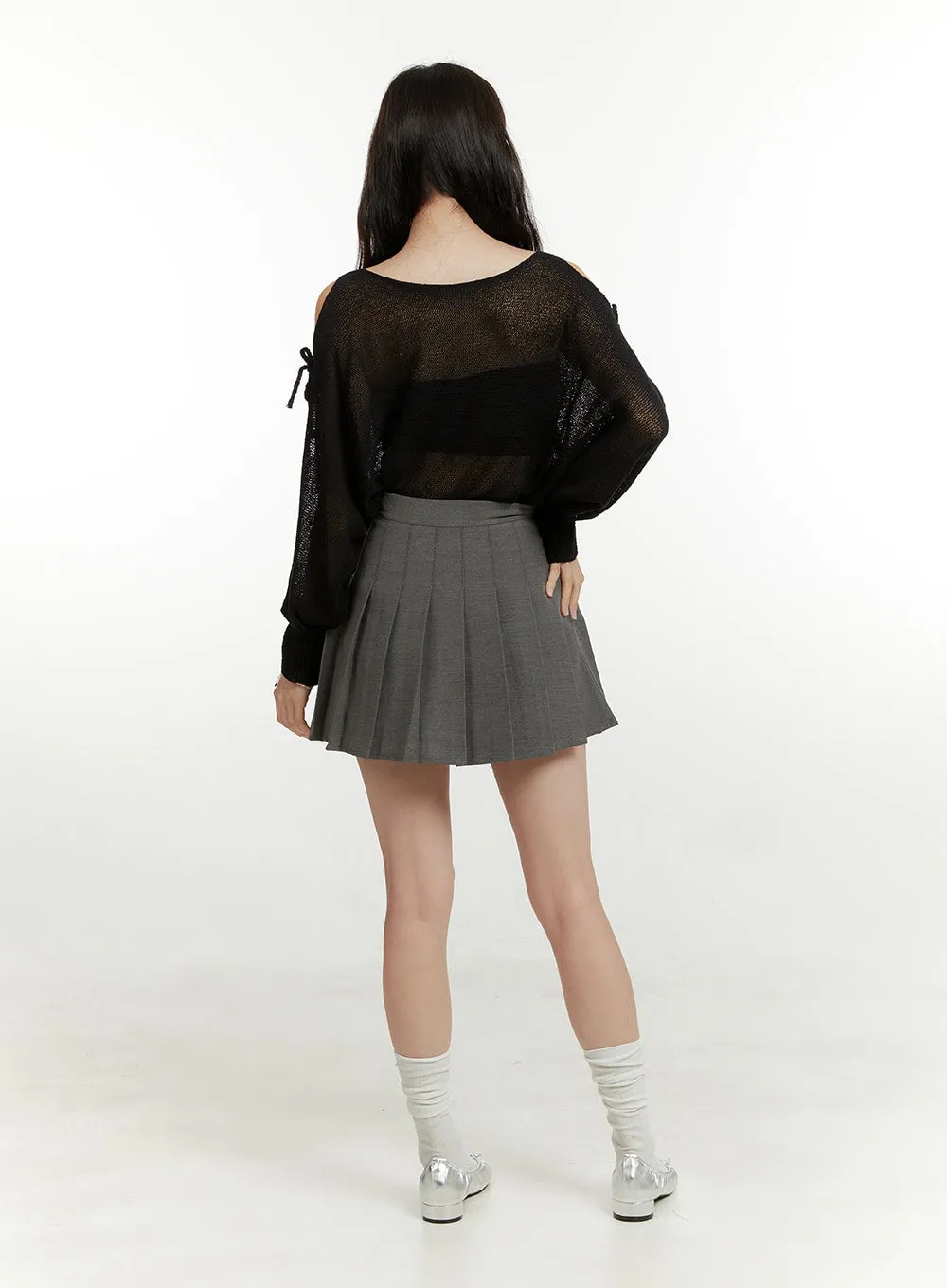 Hollow Out Side Ribbon Knit Sweater OU419 sold by Lewkin product image thumbnail 3