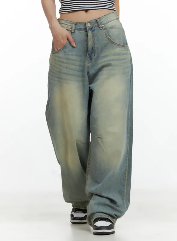 Relaxed Wide-Leg Jeans CU420 sold by Lewkin