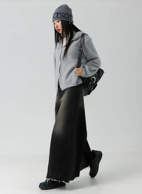 A-Line Maxi Denim Skirt CD301 sold by Lewkin