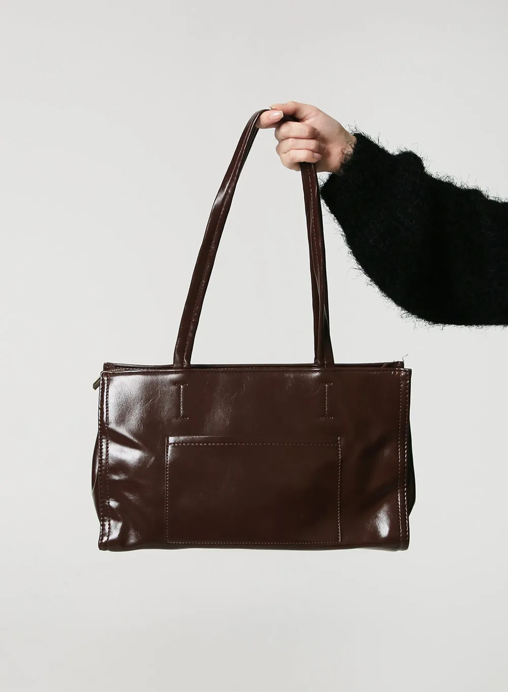 Basic Faux Leather Tote Bag IJ419 sold by Lewkin product image thumbnail 2