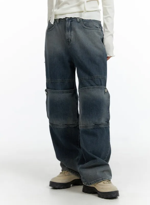 Denim Wide Leg Jeans CF408 sold by Lewkin