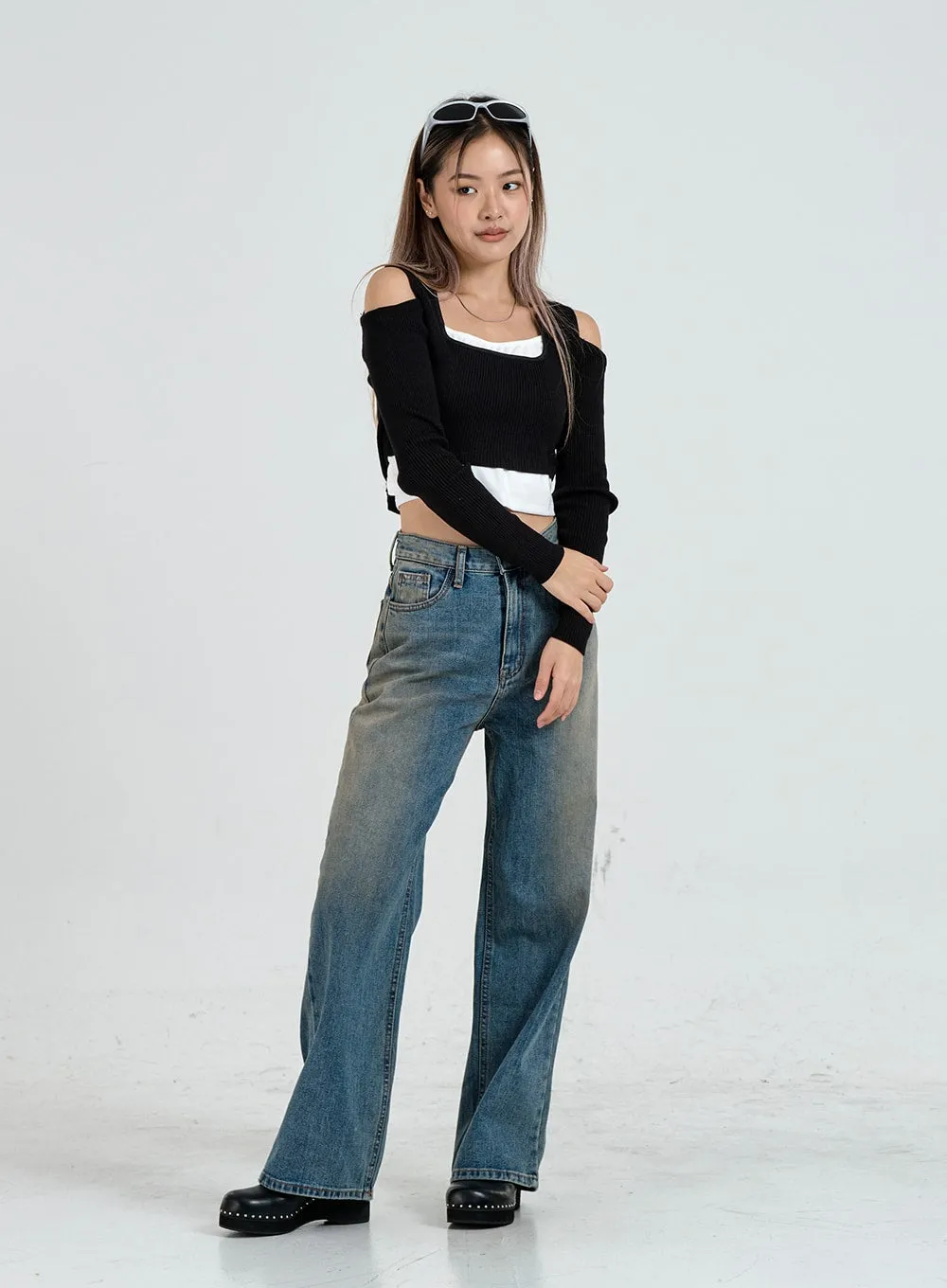 Off-Shoulder Crop T-Shirt CO12 sold by Lewkin product image thumbnail 3