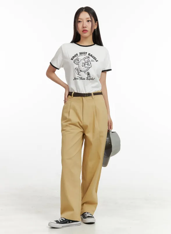 Pintuck Cotton Boyfriend Fit Pants OU407 sold by Lewkin