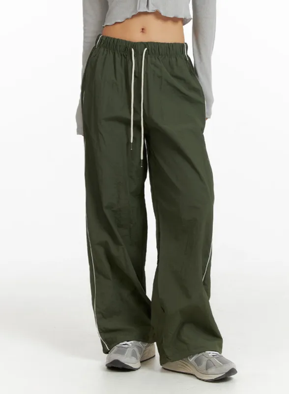 String Nylon Wide Pants CF414 sold by Lewkin