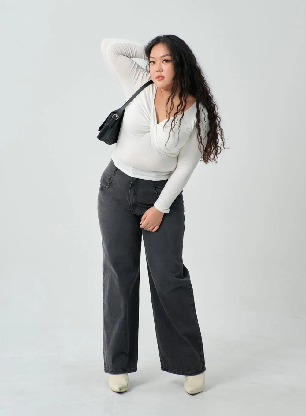 Plus V-Neck Twisted Bust T-Shirt IN16 sold by Lewkin product image thumbnail 5