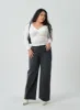 Plus V-Neck Twisted Bust T-Shirt IN16 sold by Lewkin