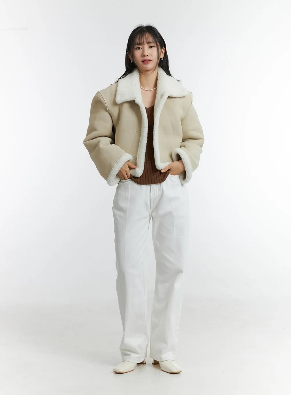 Mid-Waist Plush Wide Cotton Pants OD315 sold by Lewkin