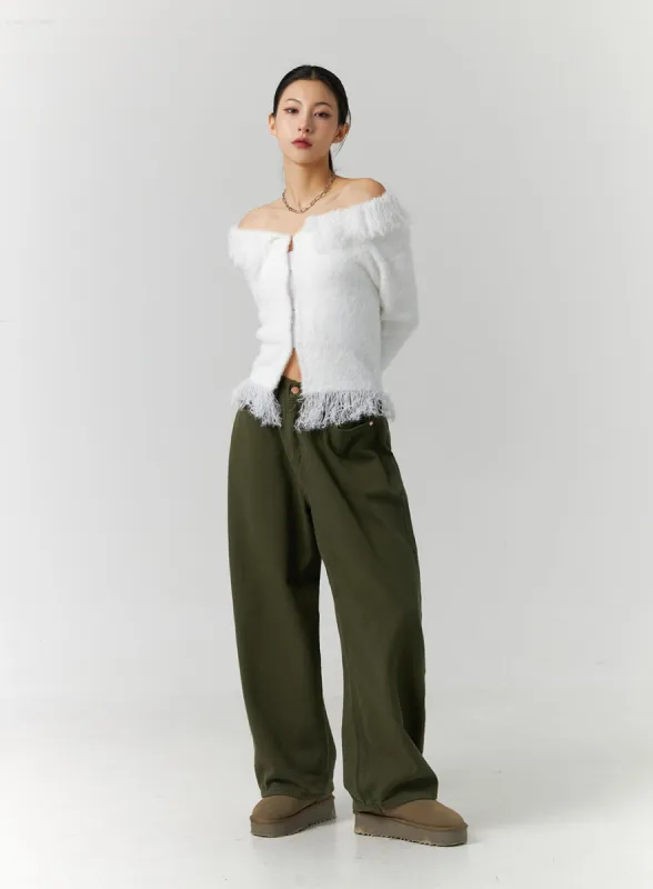 Full-Length Mid-Rise Wide Leg Street Pants ID305 sold by Lewkin