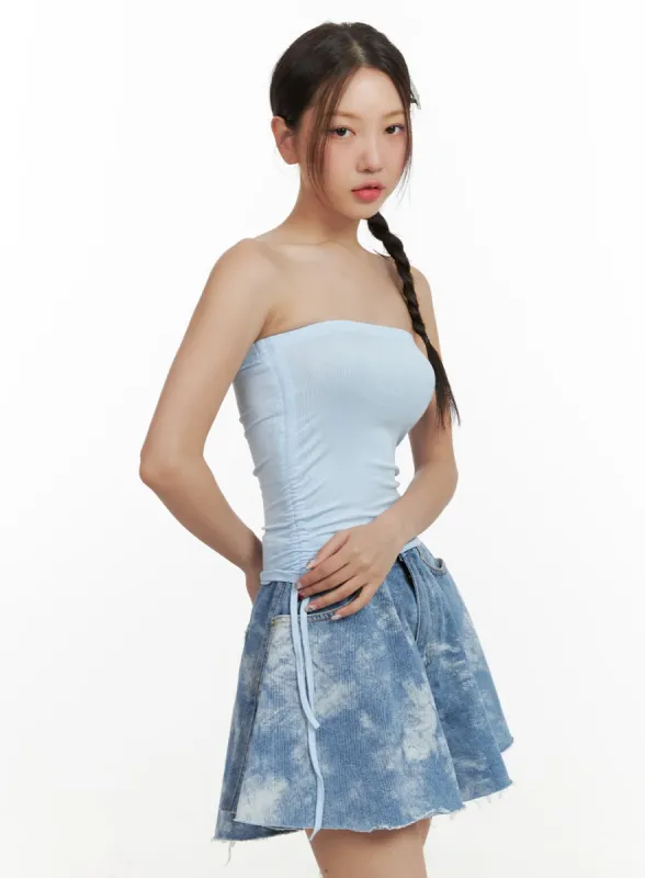 Shirred String Tube Top OU403 sold by Lewkin