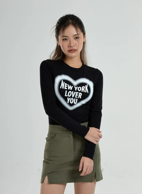 Printed Semi Crop T-Shirt CO25 sold by Lewkin