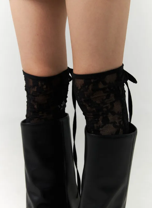 Ribbon Lace Mesh Socks CN317 sold by Lewkin