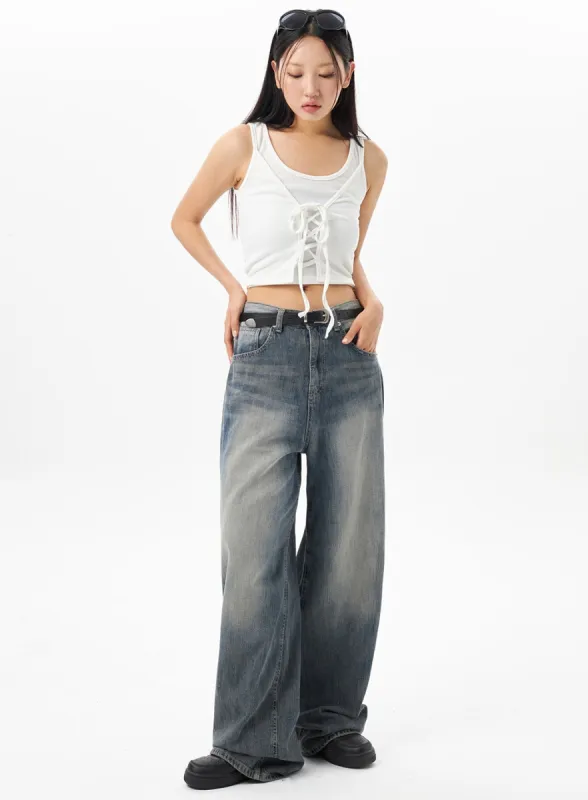 Low Rise Wide Jeans CU319 sold by Lewkin