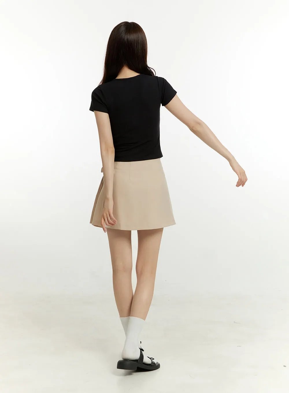 Slit Layered Short Sleeve Top OU428 sold by Lewkin product image thumbnail 3