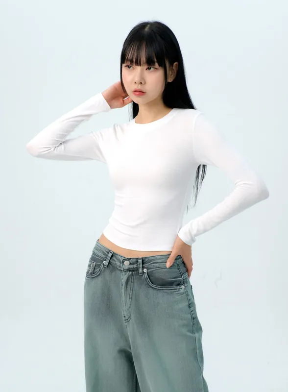 Basic Long Sleeve Tee IG312 sold by Lewkin