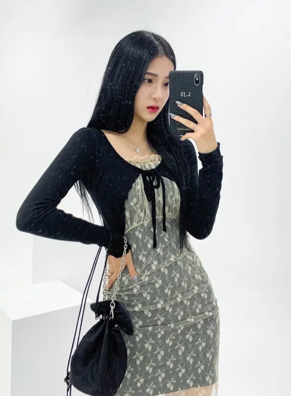 Ribbed Cropped Cardigan CCM03 sold by Lewkin