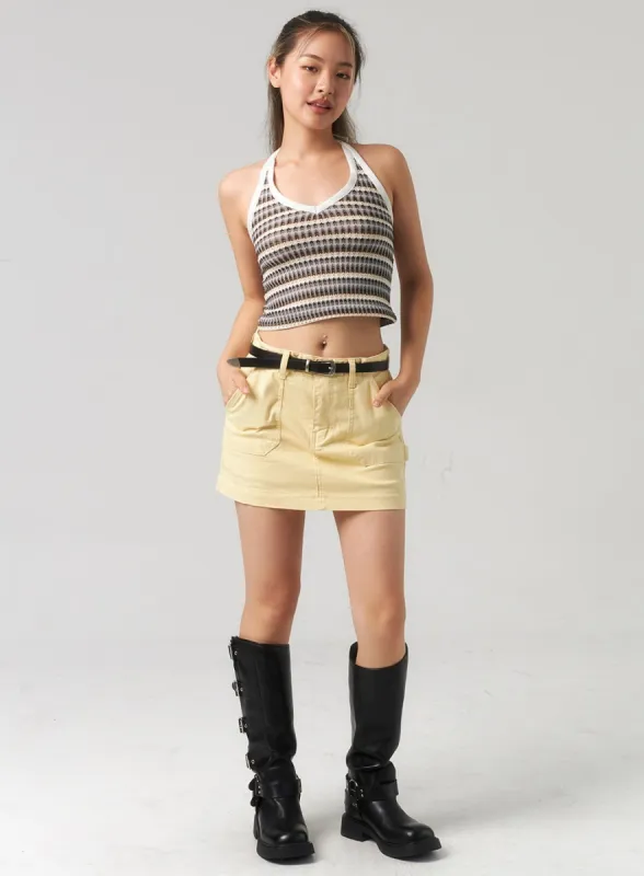 Pastel Color Mini Skirt CU330 sold by Lewkin