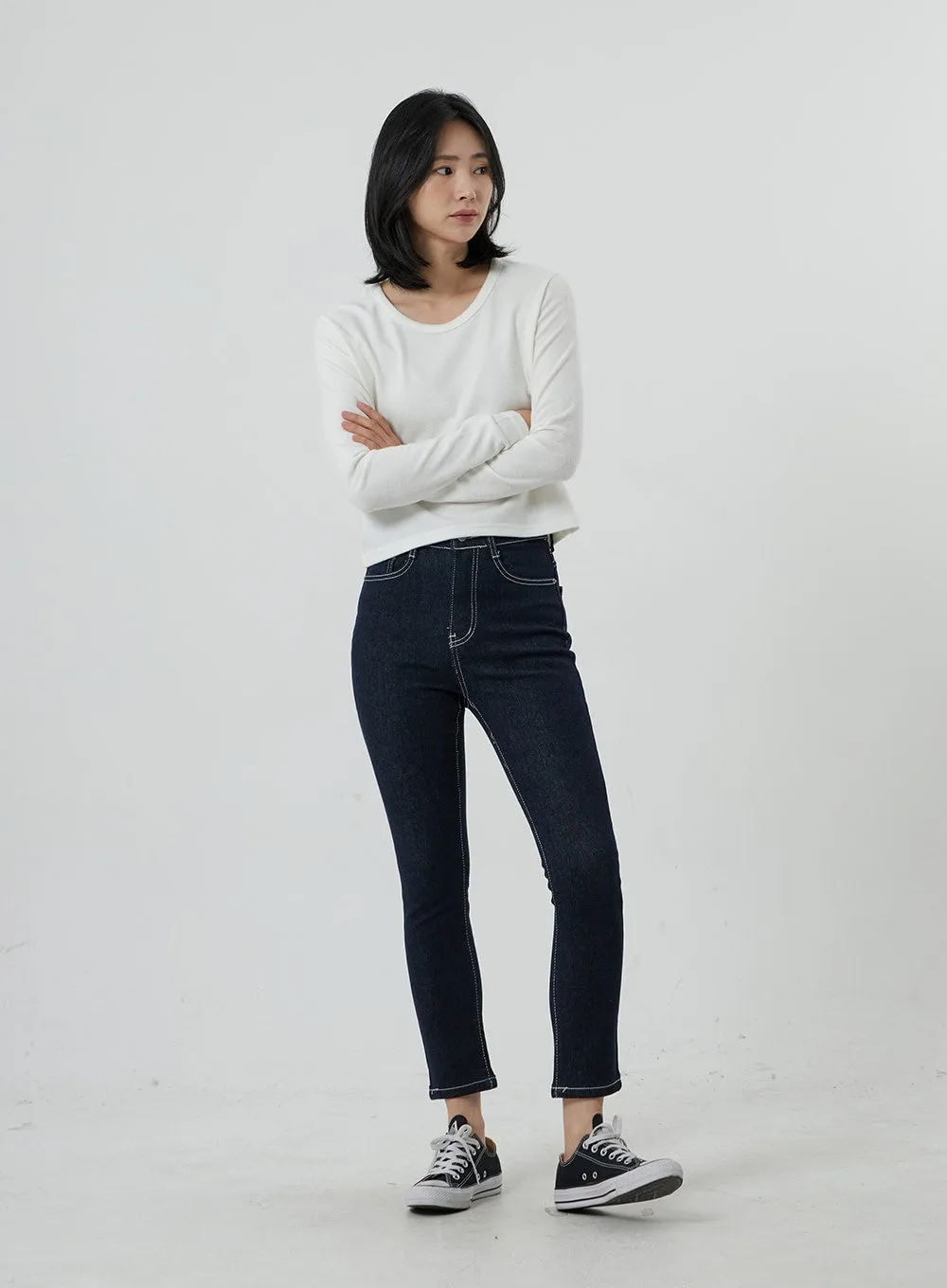 Long Sleeve Cropped Top OD09 sold by Lewkin product image thumbnail 2