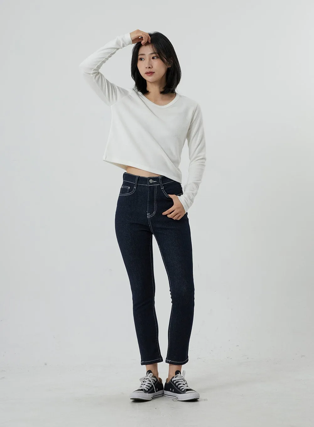 Long Sleeve Cropped Top OD09 sold by Lewkin product image thumbnail 5