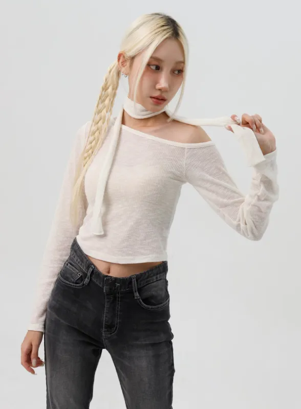 One Shoulder Top and Scarf Set IS311 sold by Lewkin
