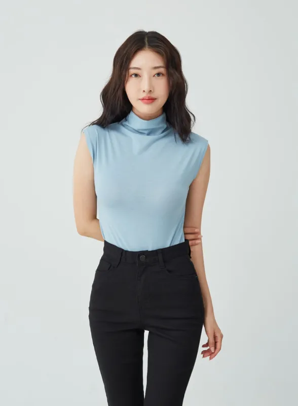 Half Neck Sleeveless T-Shirt IU26 made by Lewkin