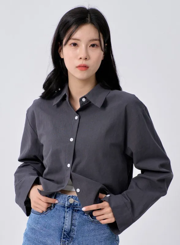 Cropped Shirt OM329 sold by Lewkin