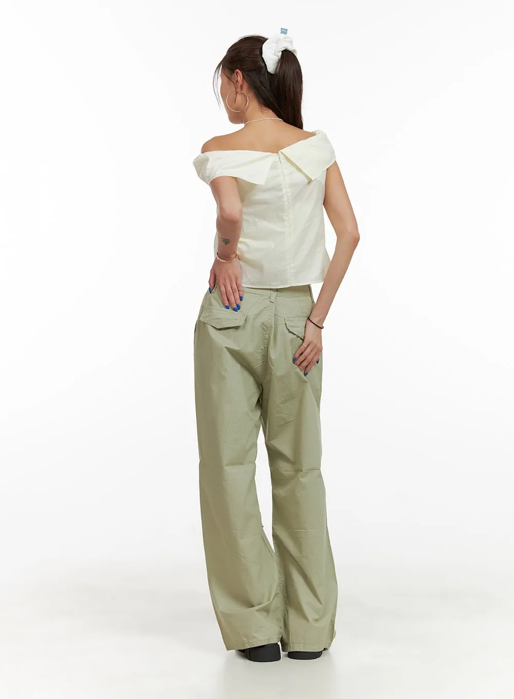 Low Rise Pintuck Trousers CY431 sold by Lewkin product image thumbnail 4