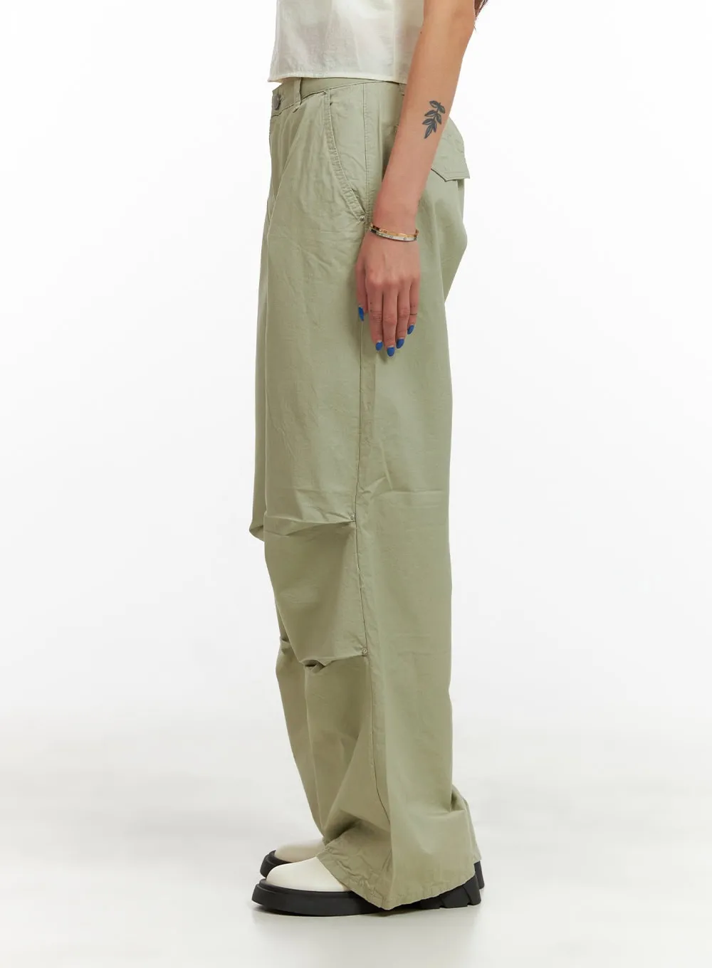 Low Rise Pintuck Trousers CY431 sold by Lewkin product image thumbnail 5
