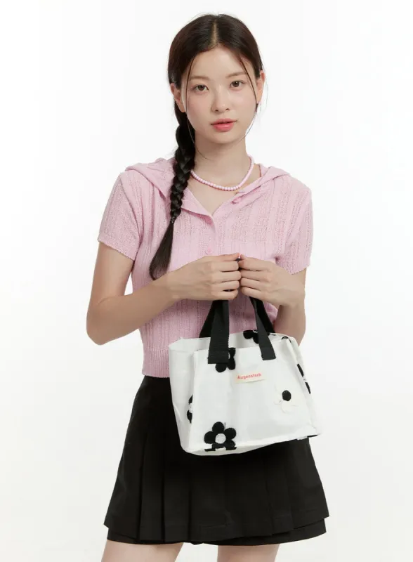 Flower Embroidered Tote Bag OL423 sold by Lewkin