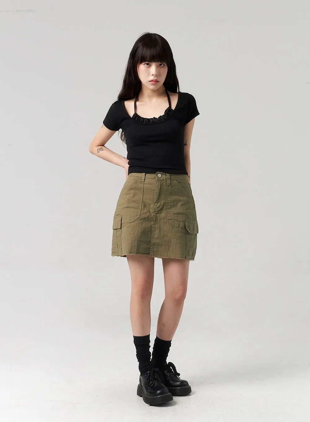 Cargo Mini Skirt CL312 sold by Lewkin product image thumbnail 3