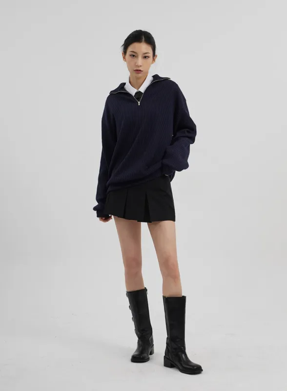 Mid-Rise Pleated Mini Skirt CF308 sold by Lewkin