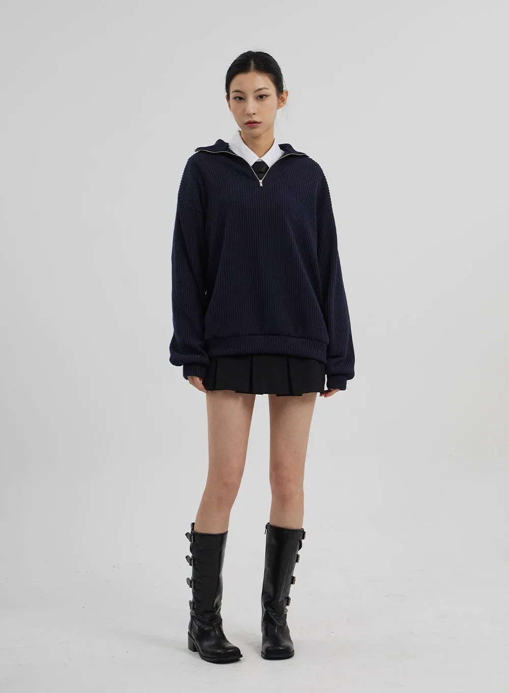 Mid-Rise Pleated Mini Skirt CF308 sold by Lewkin product image thumbnail 3