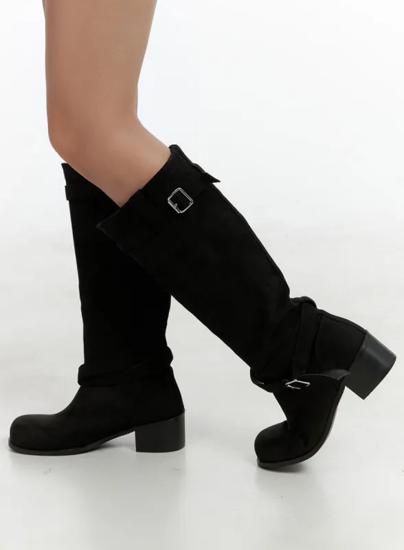 Buckled Knee High Boots OL401 sold by Lewkin