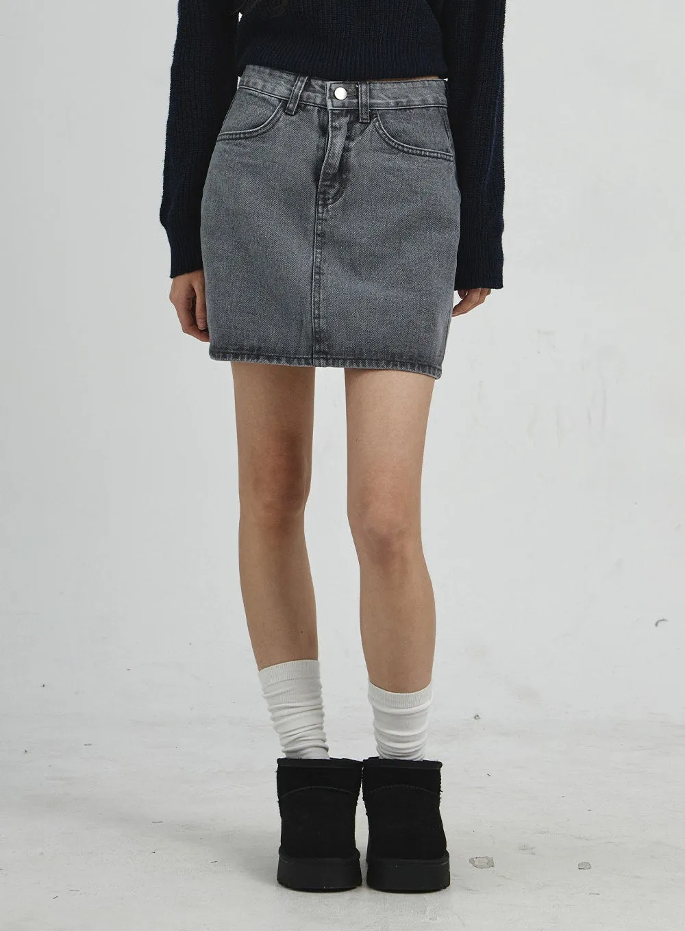 Denim Mini Skirt CD07 sold by Lewkin product image thumbnail 5