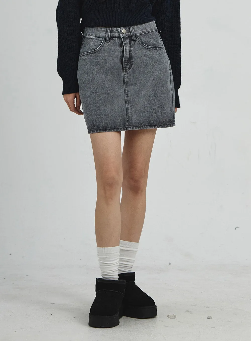 Denim Mini Skirt CD07 sold by Lewkin product image thumbnail 2