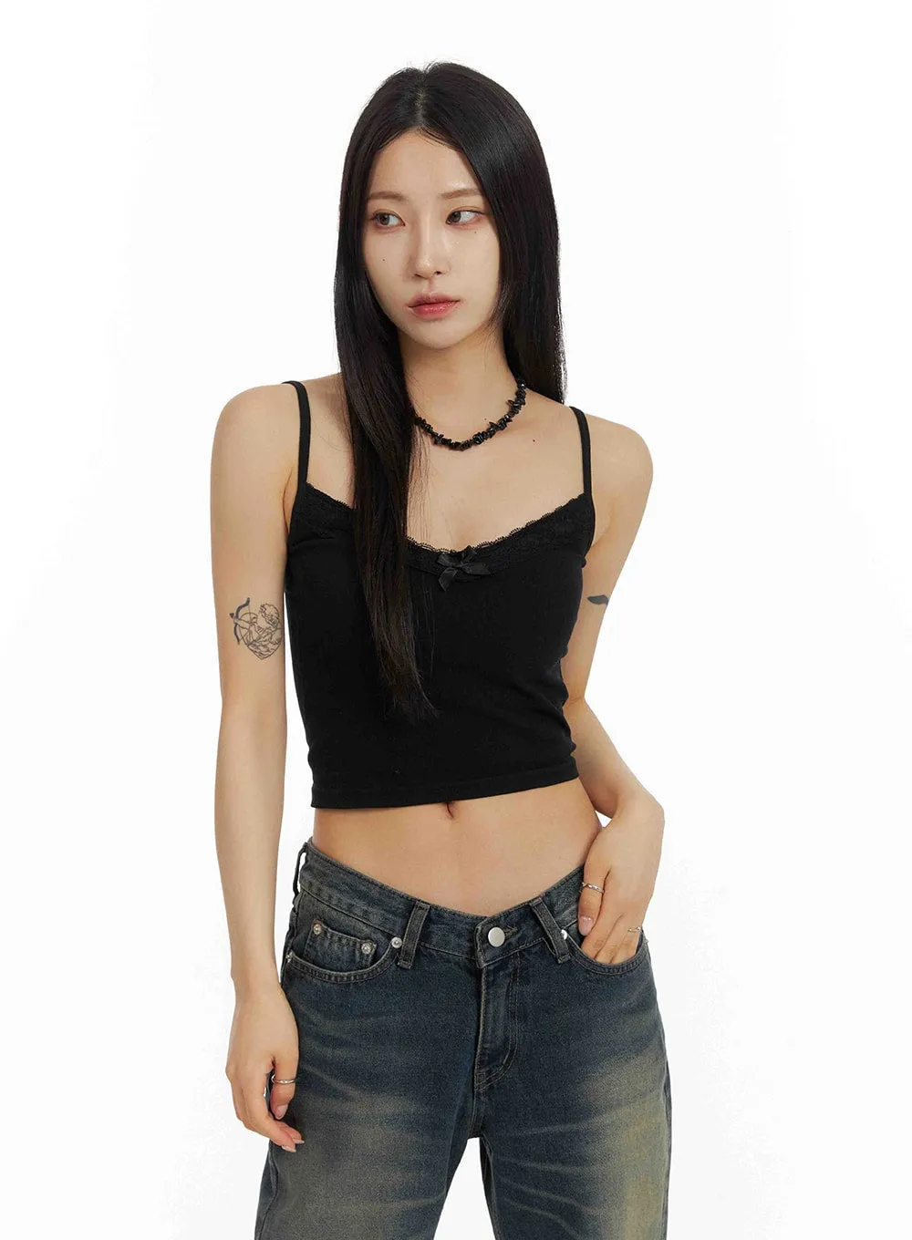 Lace Crop Tank Top CF429 sold by Lewkin product image thumbnail 3