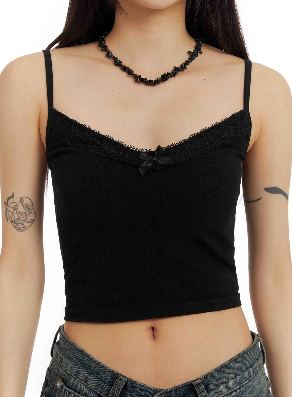 Lace Crop Tank Top CF429 sold by Lewkin product image thumbnail 5