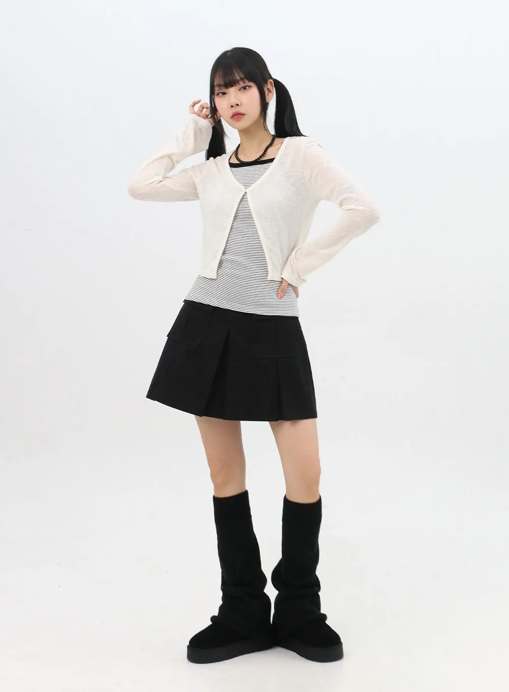 Pocket Pleated Mini Skirt IN310 sold by Lewkin product image thumbnail 4