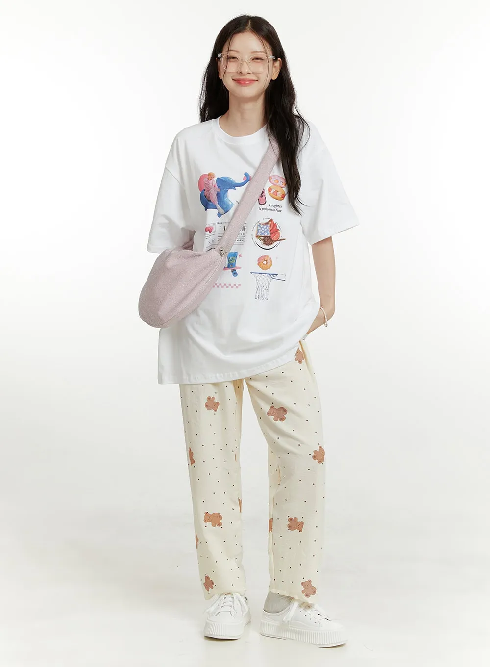 Teddy Polka Dot Pajama Pants OU414 sold by Lewkin