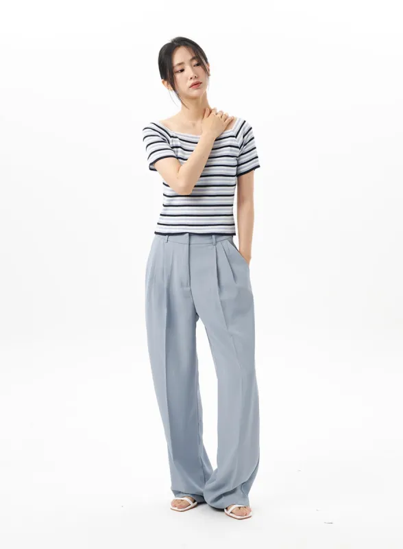 Tailored Wide Leg Pants OU312 sold by Lewkin