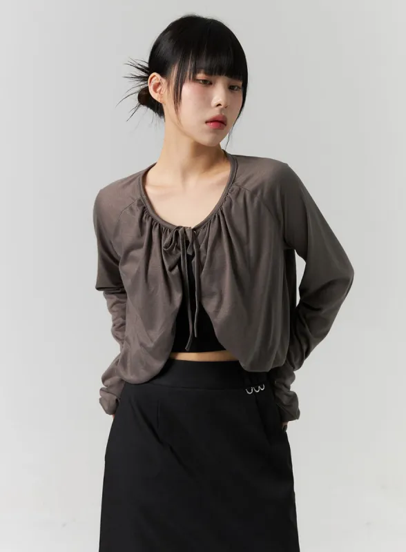 Ribbon Tie Bolero Cardigan CS318 sold by Lewkin