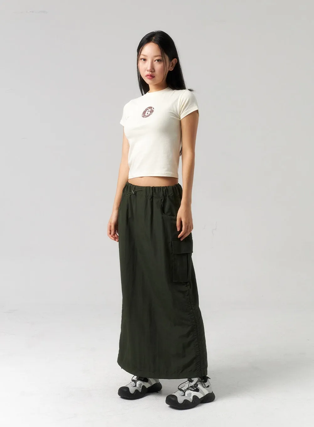 Cargo Nylon Maxi Skirt CU327 sold by Lewkin product image thumbnail 4
