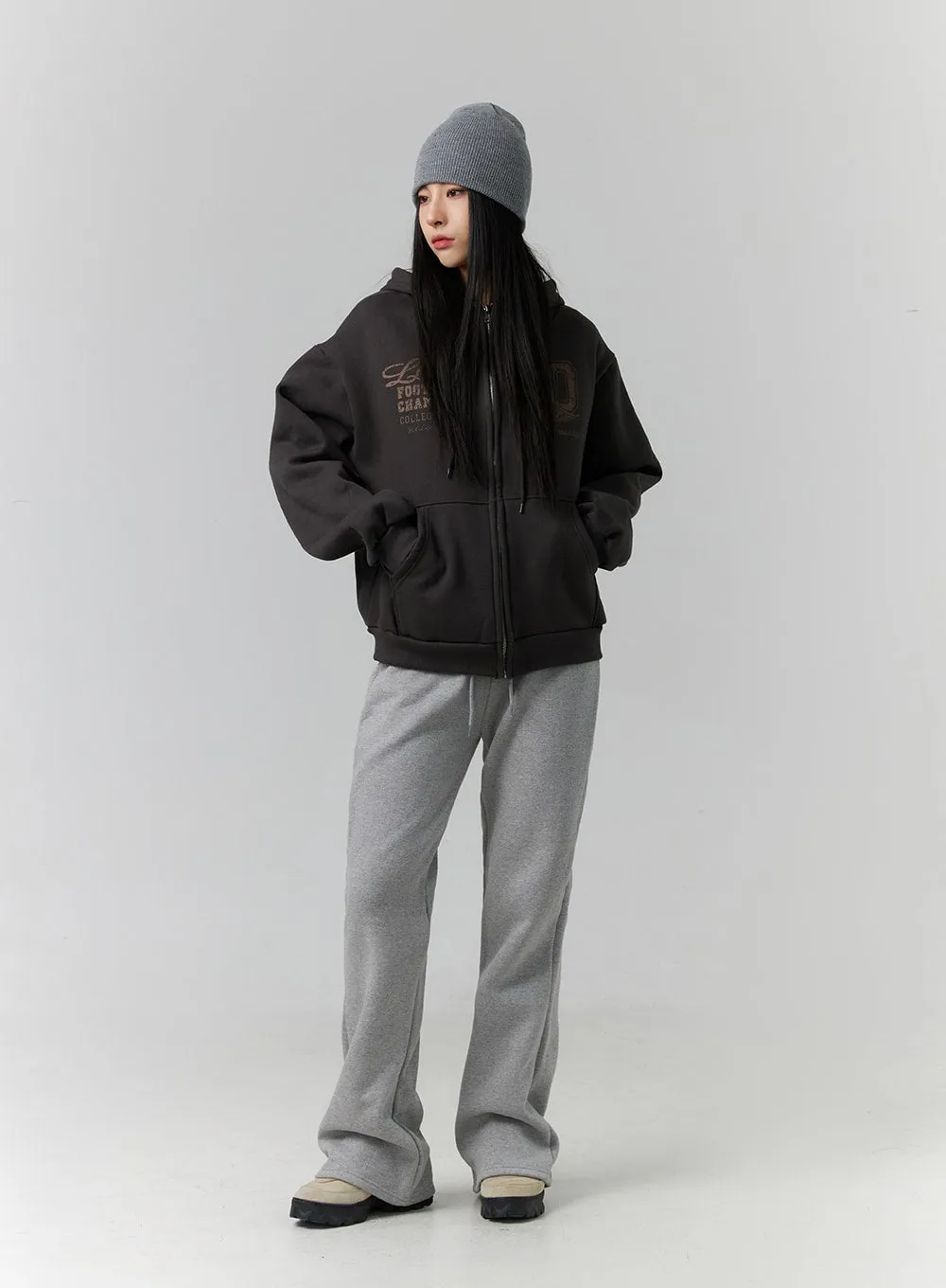 Lettering Graphic Zip-Up Hoodie ID305 sold by Lewkin product image thumbnail 2