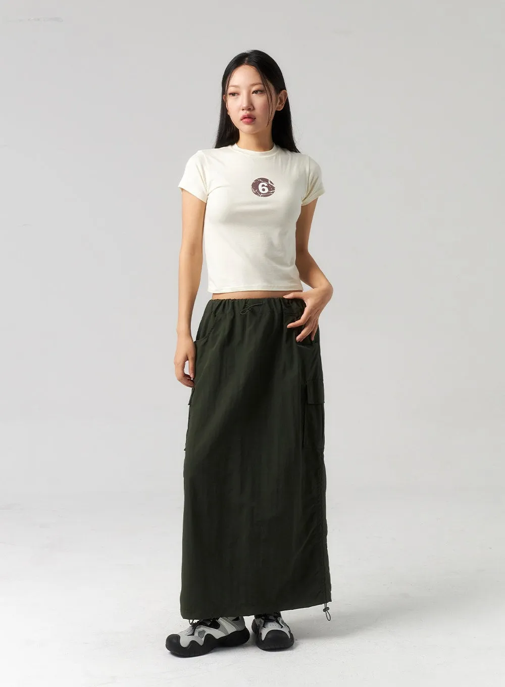 Cargo Nylon Maxi Skirt CU327 sold by Lewkin product image thumbnail 3