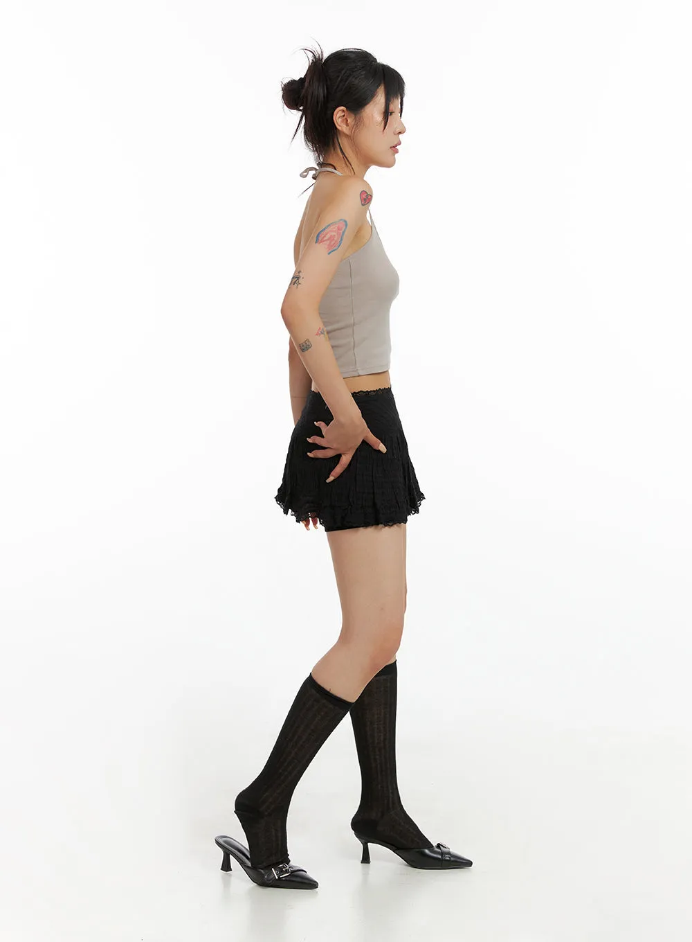 Flower Printed Halter Neck Tank Top CL415 sold by Lewkin product image thumbnail 4