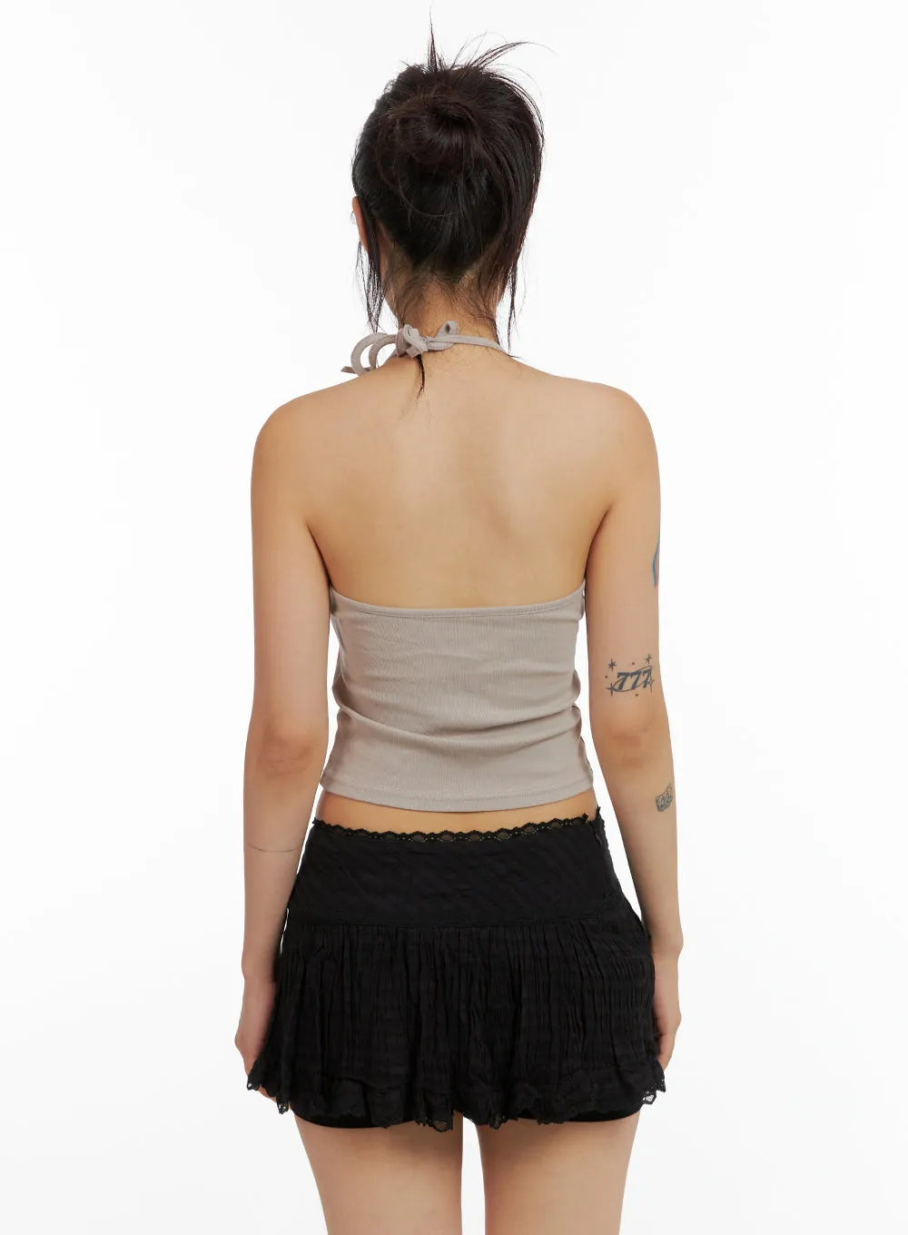 Flower Printed Halter Neck Tank Top CL415 sold by Lewkin product image thumbnail 5